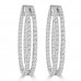 5.26 ct ttw Ladies Round Cut Diamond Inside Outside Hoop Earrings